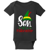 Funny Christmas Elf Son Of A Nutcracker Baby Bodysuit