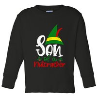 Funny Christmas Elf Son Of A Nutcracker Toddler Long Sleeve Shirt