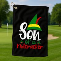 Funny Christmas Elf Son Of A Nutcracker Golf Towel