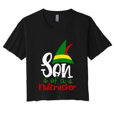 Funny Christmas Elf Son Of A Nutcracker Crop Top