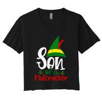 Funny Christmas Elf Son Of A Nutcracker Crop Top