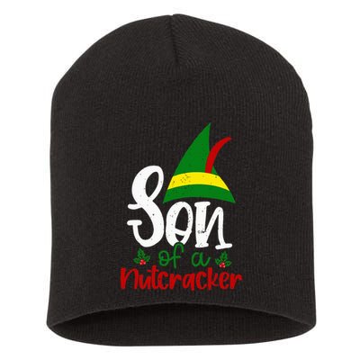 Funny Christmas Elf Son Of A Nutcracker Short Acrylic Beanie
