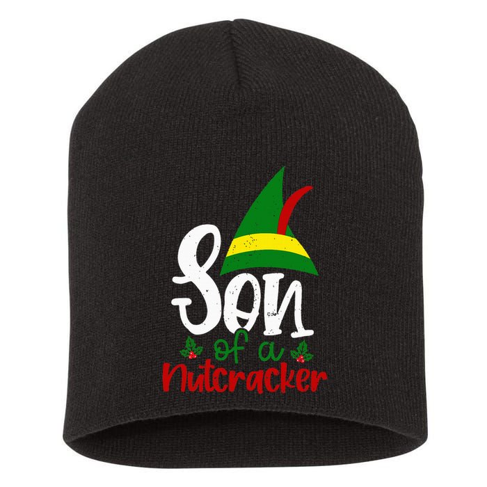 Funny Christmas Elf Son Of A Nutcracker Short Acrylic Beanie
