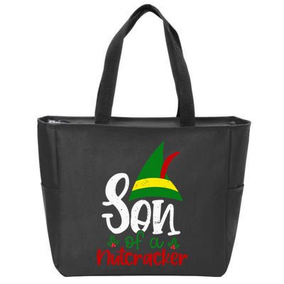 Funny Christmas Elf Son Of A Nutcracker Zip Tote Bag