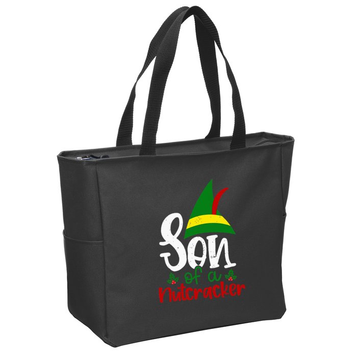 Funny Christmas Elf Son Of A Nutcracker Zip Tote Bag