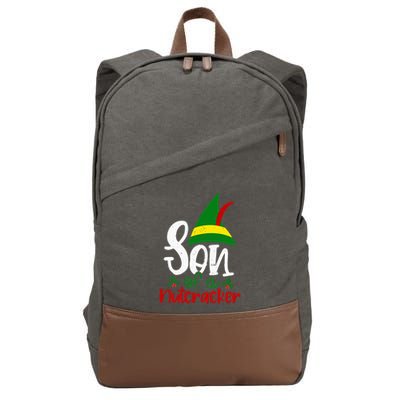 Funny Christmas Elf Son Of A Nutcracker Cotton Canvas Backpack