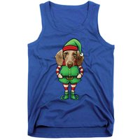 Funny Christmas Elf Dachshund Dog Doxie Gift Tank Top