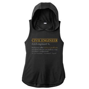 Funny CIVIL ENGINEER Definition Birthday Or Christmas Ladies PosiCharge Tri-Blend Wicking Draft Hoodie Tank