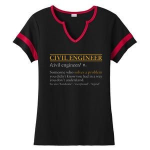 Funny CIVIL ENGINEER Definition Birthday Or Christmas Ladies Halftime Notch Neck Tee