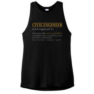 Funny CIVIL ENGINEER Definition Birthday Or Christmas Ladies PosiCharge Tri-Blend Wicking Tank