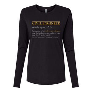 Funny CIVIL ENGINEER Definition Birthday Or Christmas Womens Cotton Relaxed Long Sleeve T-Shirt