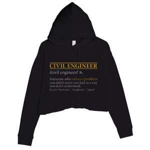 Funny CIVIL ENGINEER Definition Birthday Or Christmas Crop Fleece Hoodie