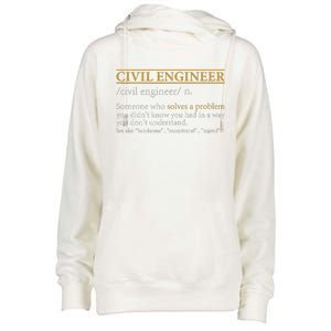 Funny CIVIL ENGINEER Definition Birthday Or Christmas Womens Funnel Neck Pullover Hood