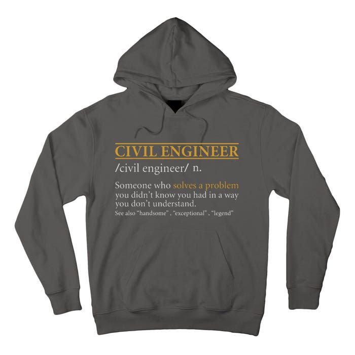 Funny CIVIL ENGINEER Definition Birthday Or Christmas Tall Hoodie