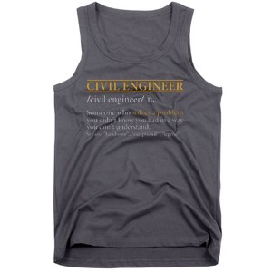 Funny CIVIL ENGINEER Definition Birthday Or Christmas Tank Top