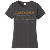 Funny CIVIL ENGINEER Definition Birthday Or Christmas Women's T-Shirt