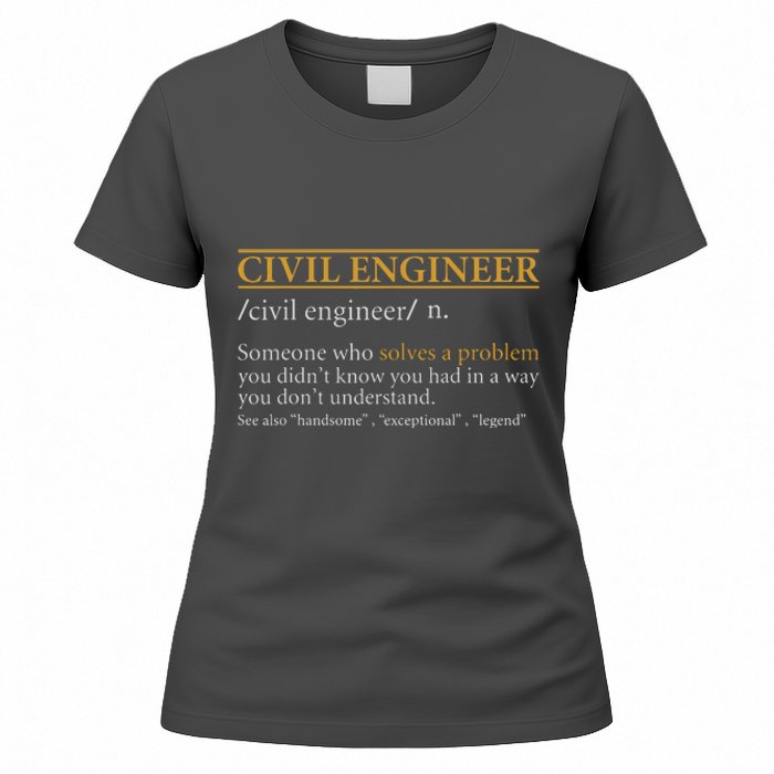 Funny CIVIL ENGINEER Definition Birthday Or Christmas Women's T-Shirt