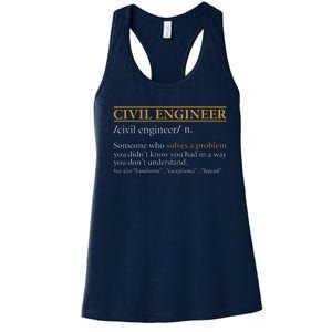 Funny CIVIL ENGINEER Definition Birthday Or Christmas Women's Racerback Tank