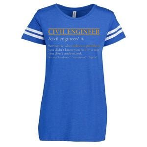 Funny CIVIL ENGINEER Definition Birthday Or Christmas Enza Ladies Jersey Football T-Shirt