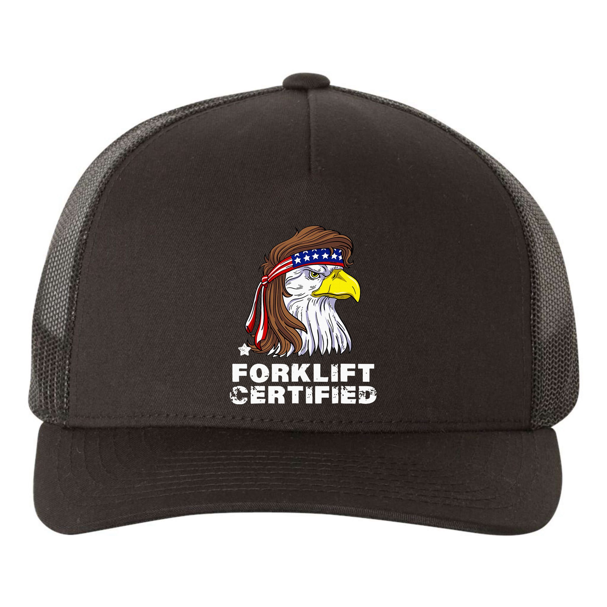 Forklift Certified Eagle Mullet Usa Fork Lift Forklift Yupoong Adult 5-Panel Trucker Hat