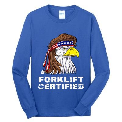 Forklift Certified Eagle Mullet Usa Fork Lift Forklift Tall Long Sleeve T-Shirt
