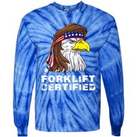 Forklift Certified Eagle Mullet Usa Fork Lift Forklift Tie-Dye Long Sleeve Shirt