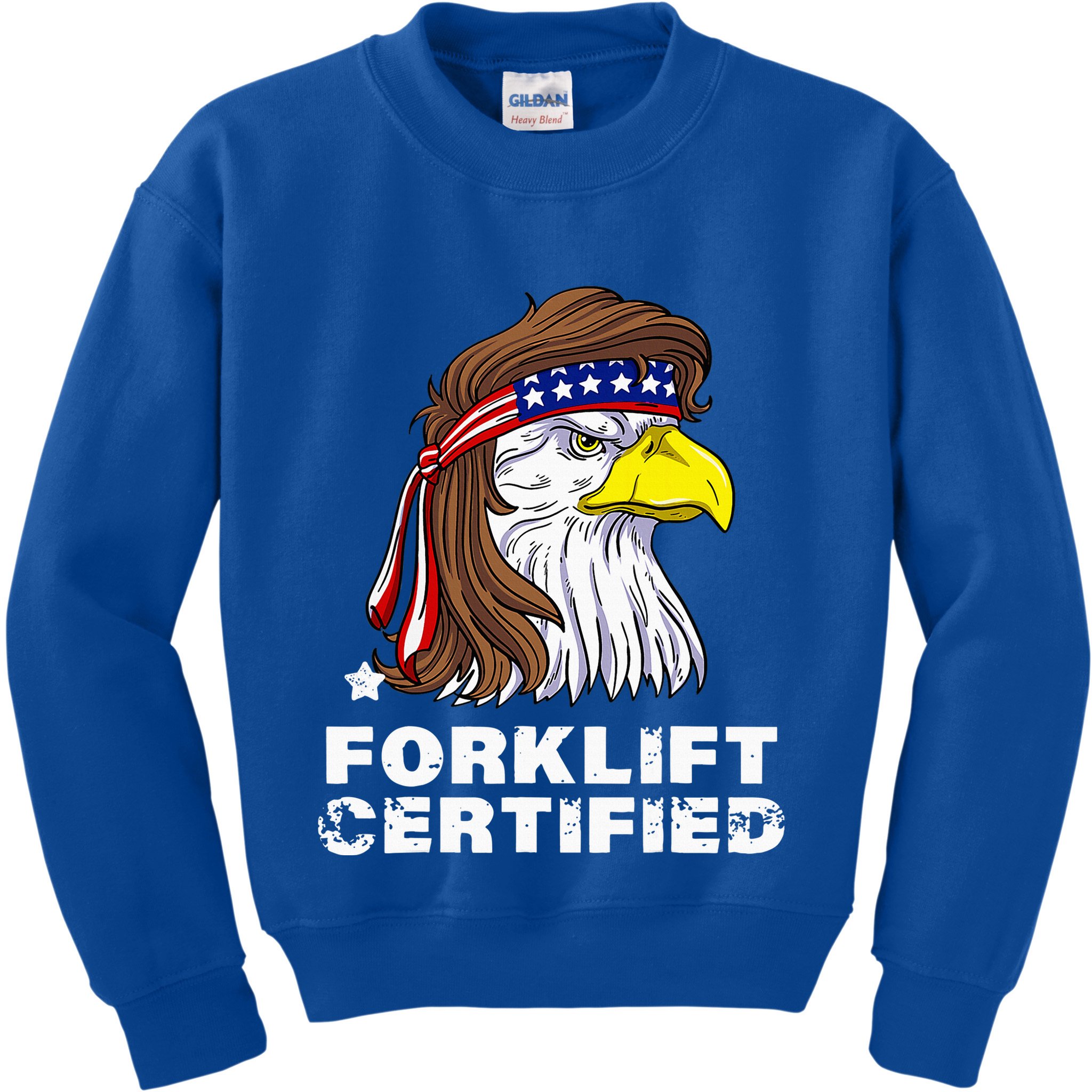 Forklift Certified Eagle Mullet Usa Fork Lift Forklift Kids Sweatshirt
