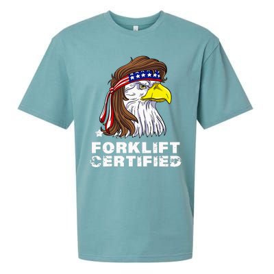 Forklift Certified Eagle Mullet Usa Fork Lift Forklift Sueded Cloud Jersey T-Shirt