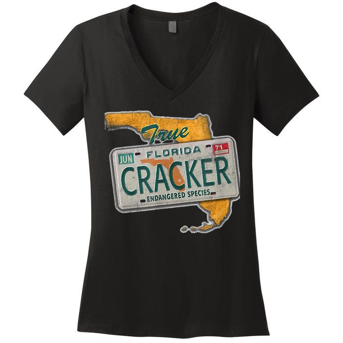 Florida Cracker Endangered Species Florida Native Women's V-Neck T-Shirt