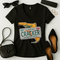 Florida Cracker Endangered Species Florida Native Women's V-Neck T-Shirt