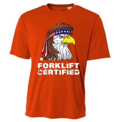 Forklift Certified Eagle Mullet Usa Fork Lift Forklift Cooling Performance Crew T-Shirt