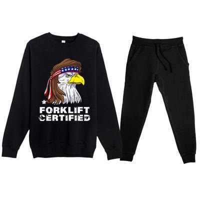 Forklift Certified Eagle Mullet Usa Fork Lift Forklift Premium Crewneck Sweatsuit Set