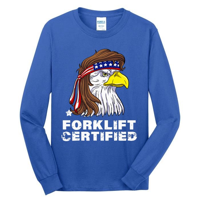 Forklift Certified Eagle Mullet Usa Fork Lift Forklift Tall Long Sleeve T-Shirt