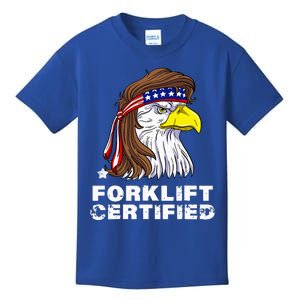 Forklift Certified Eagle Mullet Usa Fork Lift Forklift Kids T-Shirt