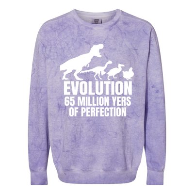 Funny Chicken Evolution Farmer Dinosaur Tcool Giftrex Funny Hen Gift Colorblast Crewneck Sweatshirt