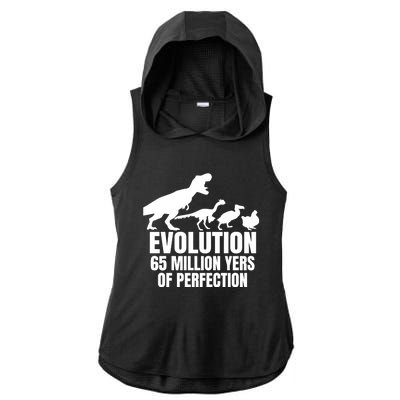 Funny Chicken Evolution Farmer Dinosaur Tcool Giftrex Funny Hen Gift Ladies PosiCharge Tri-Blend Wicking Draft Hoodie Tank