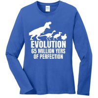 Funny Chicken Evolution Farmer Dinosaur Tcool Giftrex Funny Hen Gift Ladies Long Sleeve Shirt