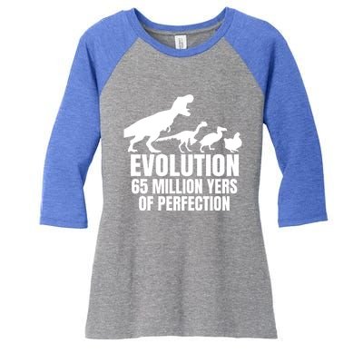 Funny Chicken Evolution Farmer Dinosaur Tcool Giftrex Funny Hen Gift Women's Tri-Blend 3/4-Sleeve Raglan Shirt