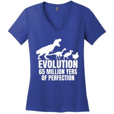 Funny Chicken Evolution Farmer Dinosaur Tcool Giftrex Funny Hen Gift Women's V-Neck T-Shirt