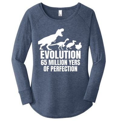 Funny Chicken Evolution Farmer Dinosaur Tcool Giftrex Funny Hen Gift Women's Perfect Tri Tunic Long Sleeve Shirt