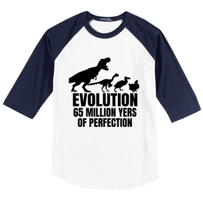 Funny Chicken Evolution Farmer Dinosaur Tcool Giftrex Funny Hen Gift Baseball Sleeve Shirt