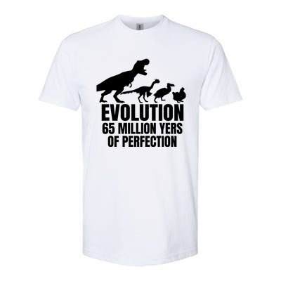 Funny Chicken Evolution Farmer Dinosaur Tcool Giftrex Funny Hen Gift Softstyle® CVC T-Shirt