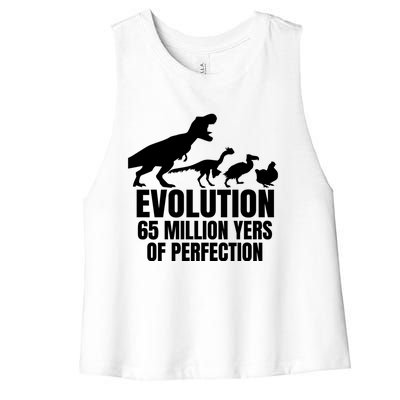 Funny Chicken Evolution Farmer Dinosaur Tcool Giftrex Funny Hen Gift Women's Racerback Cropped Tank