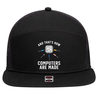 Funny Computer Engineer Design For Chip Resistor 7 Panel Mesh Trucker Snapback Hat