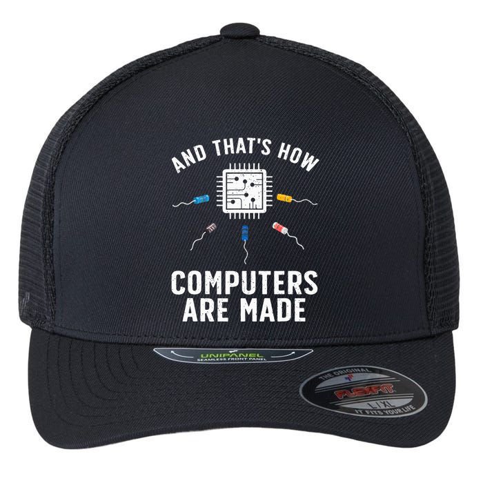 Funny Computer Engineer Design For Chip Resistor Flexfit Unipanel Trucker Cap