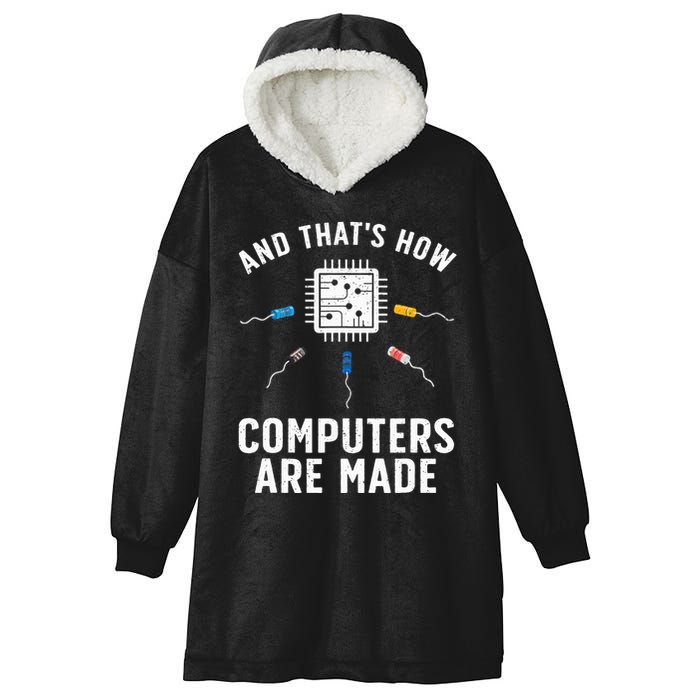 Funny Computer Engineer Design For Chip Resistor Hooded Wearable Blanket