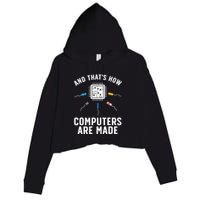 Funny Computer Engineer Design For Chip Resistor Crop Fleece Hoodie