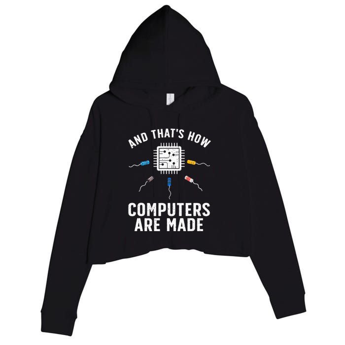 Funny Computer Engineer Design For Chip Resistor Crop Fleece Hoodie