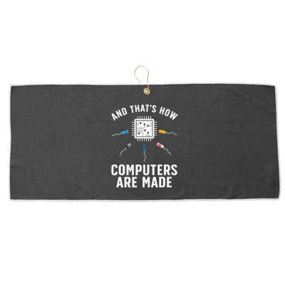 Funny Computer Engineer Design For Chip Resistor Large Microfiber Waffle Golf Towel