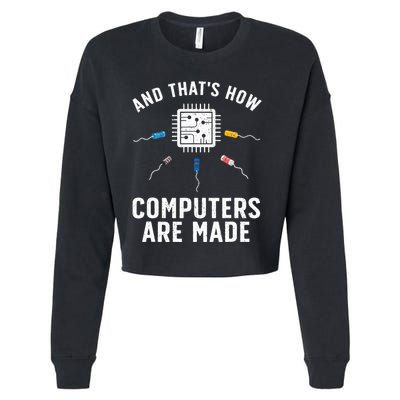 Funny Computer Engineer Design For Chip Resistor Cropped Pullover Crew